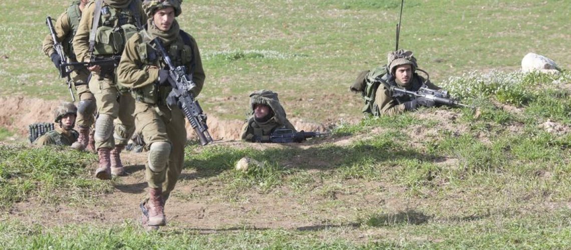 15461114 - israel - february 02, 2012; israeli paratroopers brigade during training israel defense forces